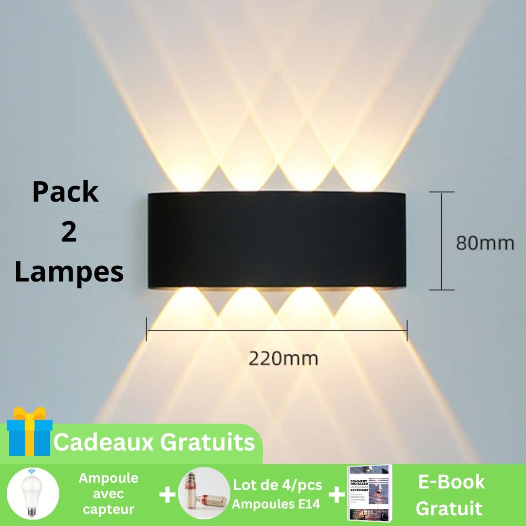 Diamond - Light™ Applique éclairage LED étanche, intérieure et extérieure. - Lumière - Parfaite